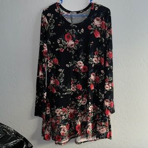Flower black dress